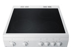 Accucold 24" Wide Smooth Top Electric Range in Slide-in Style and White Finish, with Storage Drawer and Large Oven Window in Blac