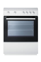 Accucold 24" Wide Smooth Top Electric Range in Slide-in Style and White Finish, with Storage Drawer and Large Oven Window in Blac