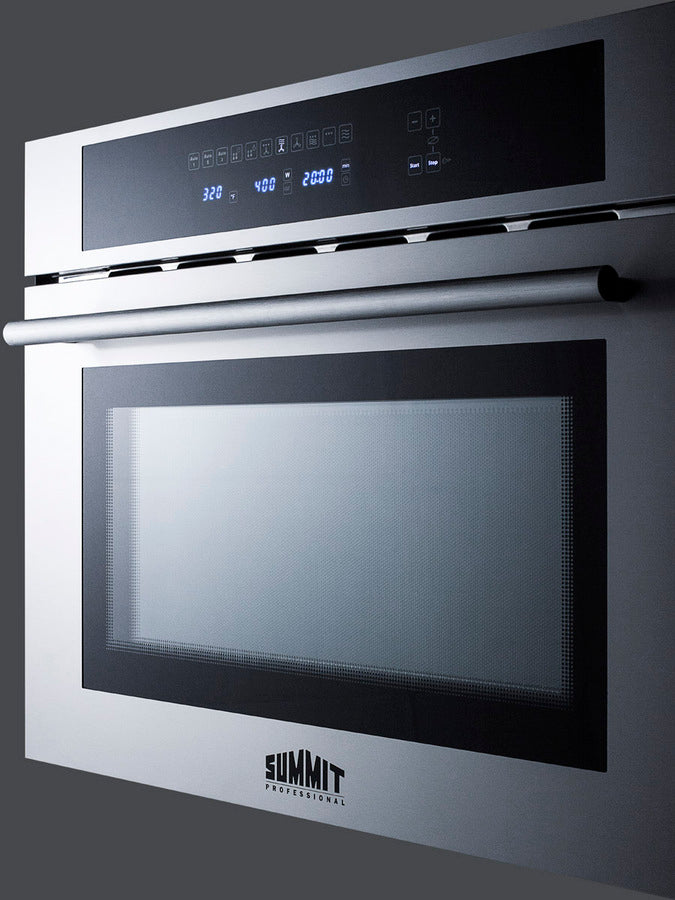 24" Wide Built-in Speed Oven with Convection, Microwave, and Standard Oven Settings in a Stainless Steel and Glass Finis