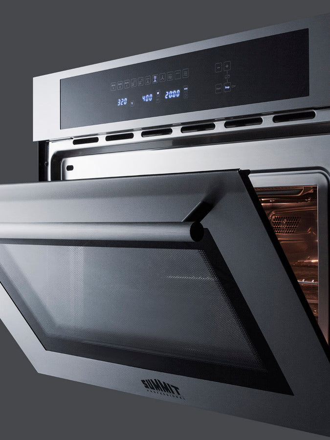 24" Wide Built-in Speed Oven with Convection, Microwave, and Standard Oven Settings in a Stainless Steel and Glass Finis