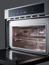 24" Wide Built-in Speed Oven with Convection, Microwave, and Standard Oven Settings in a Stainless Steel and Glass Finis