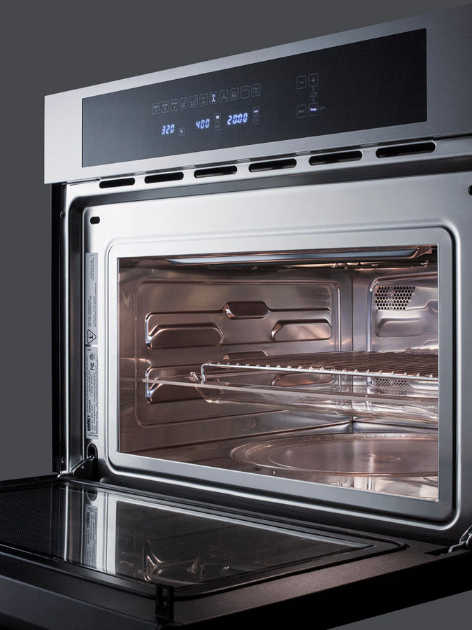 24" Wide Built-in Speed Oven with Convection, Microwave, and Standard Oven Settings in a Stainless Steel and Glass Finis