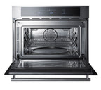 24" Wide Built-in Speed Oven with Convection, Microwave, and Standard Oven Settings in a Stainless Steel and Glass Finis