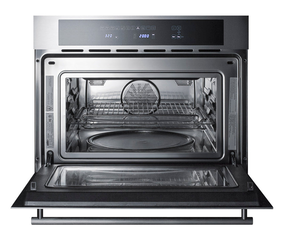 24" Wide Built-in Speed Oven with Convection, Microwave, and Standard Oven Settings in a Stainless Steel and Glass Finis