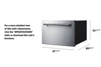 18" Wide Single Drawer Cooler for Built-in Installation, Panel-ready Stainless Steel Drawer Front - Dimensions