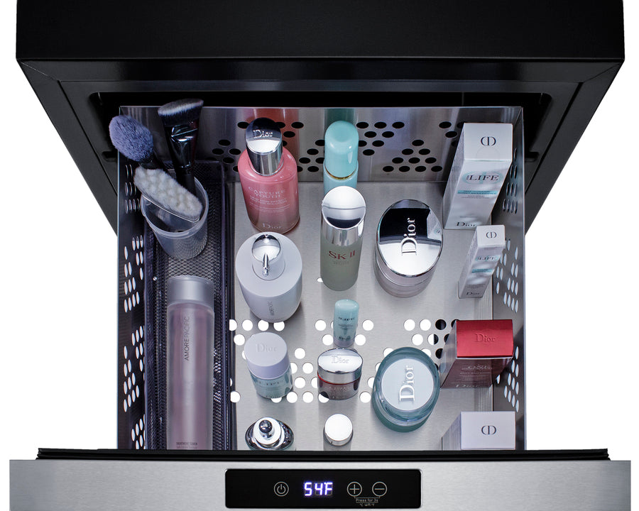 18" Wide Single Drawer Cooler for Built-in Installation, Panel-ready Stainless Steel Drawer Front - Full Makeup