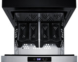 18" Wide Single Drawer Cooler for Built-in Installation, Panel-ready Stainless Steel Drawer Front - Full Wine