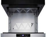 18" Wide Single Drawer Cooler for Built-in Installation, Panel-ready Stainless Steel Drawer Front - Open