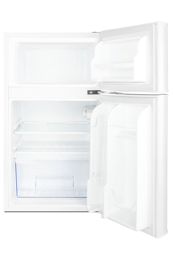 Accucold ENERGY STAR certified counter height 2-door refrigerator-freezer in white, Left Hinge, ADA – CP34WADALHD - Open
