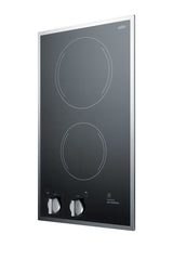 Accucold 2-burner 120V radiant cooktop in black ceramic glass with cord included