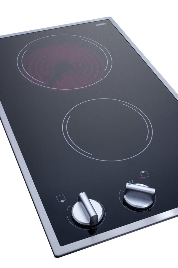 Accucold 2-burner 120V radiant cooktop in black ceramic glass with cord included