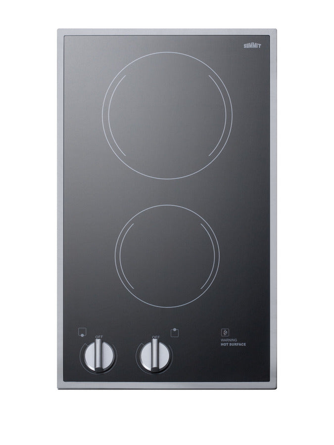 Accucold 2-burner 120V radiant cooktop in black ceramic glass with cord included