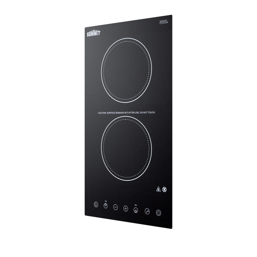 12" Wide 115V 2-Burner Radiant Cooktop (Model CR2B15T1B)