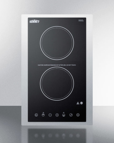 12" Wide 115V 2-Burner Radiant Cooktop (Model CR2B15T1B)