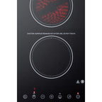 12" Wide 115V 2-Burner Radiant Cooktop (Model CR2B15T1B)