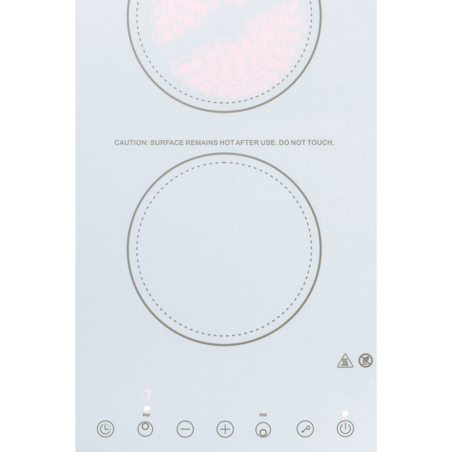15" Wide 115V 2-Burner Radiant Cooktop (Model CR2B15T2WTK15) - Detail