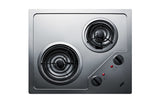 Accucold 21" Wide 230V 2-Burner Coil Cooktop