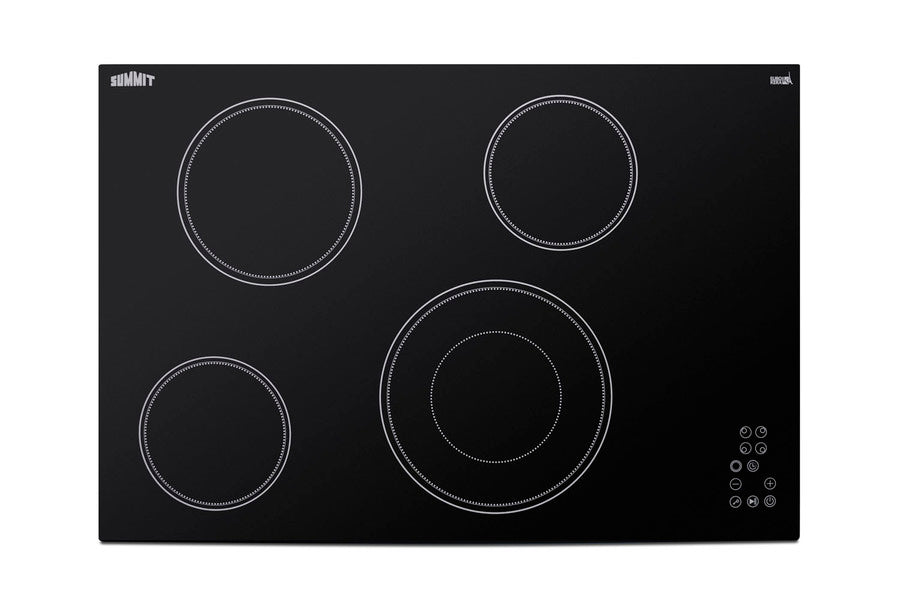 Accucold 30" Wide 4-burner Smooth-top Cooktop in Black with Touch Controls
