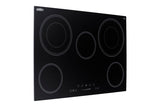 30" Wide 5-burner Smooth-top Cooktop in Black with Touch Controls