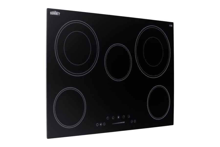 30" Wide 5-burner Smooth-top Cooktop in Black with Touch Controls