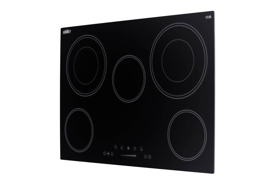 30" Wide 5-burner Smooth-top Cooktop in Black with Touch Controls