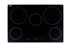 30" Wide 5-burner Smooth-top Cooktop in Black with Touch Controls