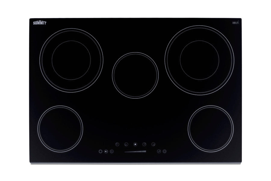 30" Wide 5-burner Smooth-top Cooktop in Black with Touch Controls