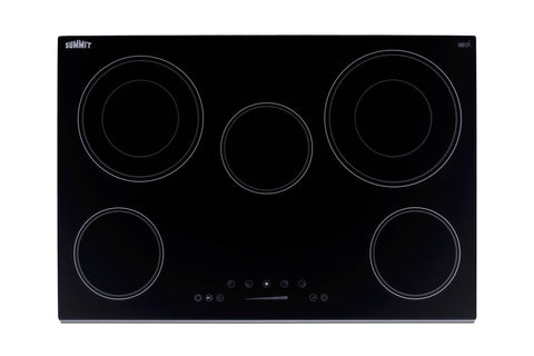 30" Wide 5-burner Smooth-top Cooktop in Black with Touch Controls