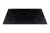 30" Wide 5-burner Smooth-top Cooktop in Black with Touch Controls