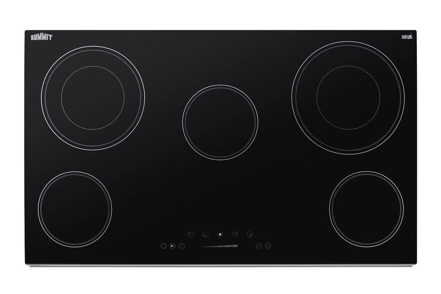 36" Wide 5-burner Smooth-top Cooktop in Black with Touch Controls