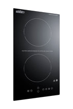 Accucold 115V 2-burner radiant black cooktop with digital touch controls and safety 30 minute auto shutoff for hotel use
