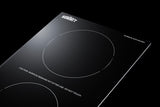 Accucold 115V 2-burner radiant black cooktop with digital touch controls and safety 30 minute auto shutoff for hotel use