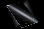 Accucold 115V 2-burner radiant black cooktop with digital touch controls and safety 30 minute auto shutoff for hotel use