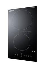 230V 2-burner radiant black cooktop with digital touch controls and safety 30 minute auto shutoff for hotel use