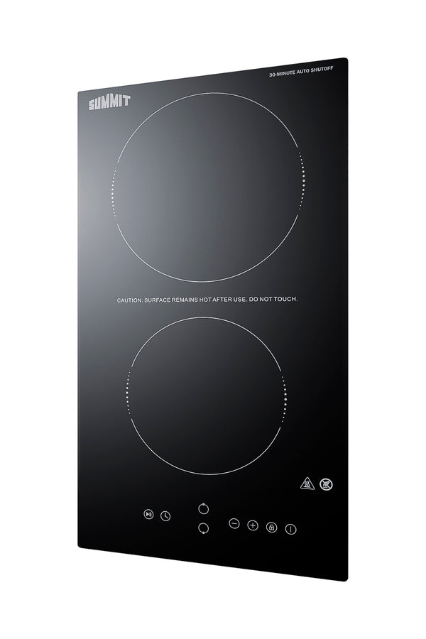 230V 2-burner radiant black cooktop with digital touch controls and safety 30 minute auto shutoff for hotel use