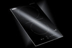 230V 2-burner radiant black cooktop with digital touch controls and safety 30 minute auto shutoff for hotel use