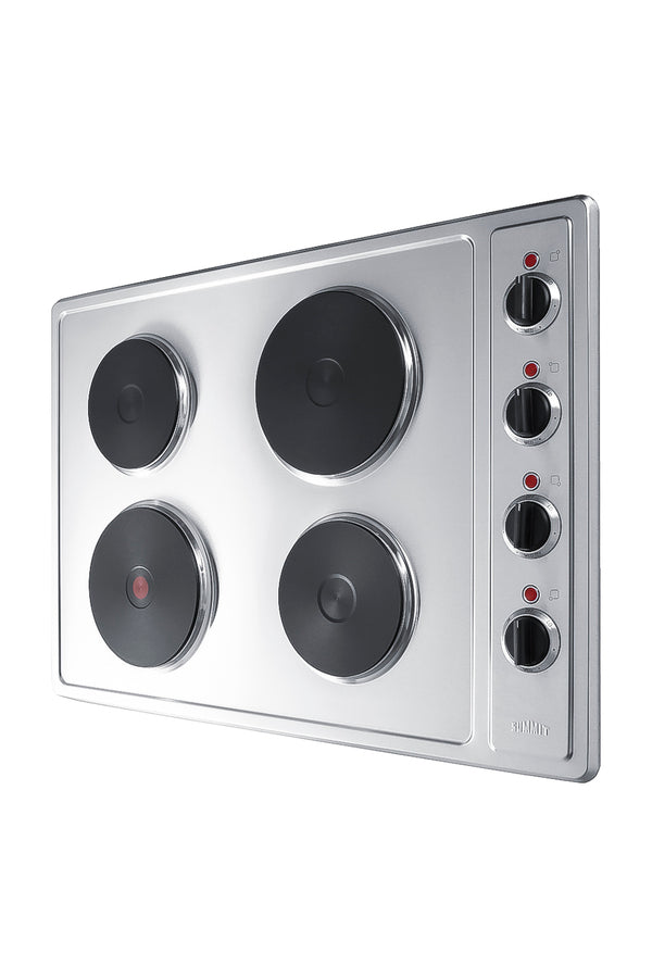 30" Wide 4-burner Solid Disk Cooktop in Stainless Steel