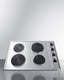 30" wide 4-burner solid disk cooktop in stainless steel