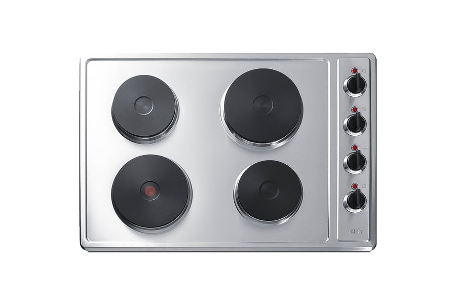 30" Wide 4-burner Solid Disk Cooktop in Stainless Steel