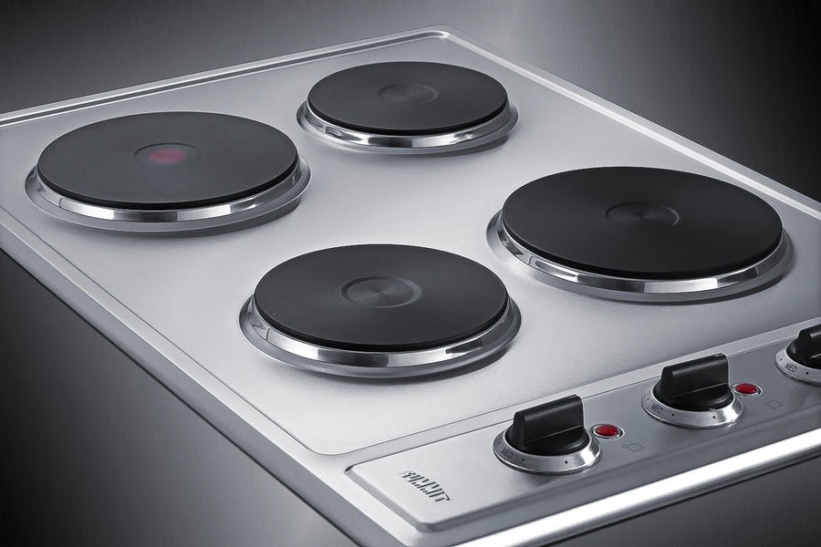 30" Wide 4-burner Solid Disk Cooktop in Stainless Steel