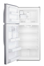 Full-size top mount refrigerator-freezer in stainless steel look with icemaker (Model CTR18PLIMLHD)