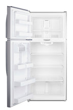 Full-size top mount refrigerator-freezer in stainless steel look with front combination lock (Model CTR18PLLLF2LHD)