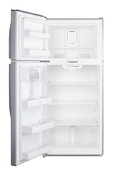 Full-size top mount refrigerator-freezer in stainless steel look with front combination lock (Model CTR18PLLLF2LHD)