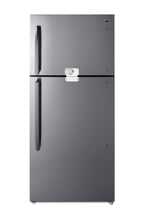 Accucold Full-size top mount refrigerator-freezer in stainless steel look with front combination lock (Model CTR18PLLLF2)