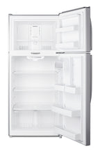 Accucold Full-size top mount refrigerator-freezer in stainless steel look with front combination lock (Model CTR18PLLLF2)