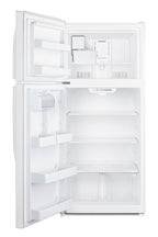 Full-size top mount refrigerator-freezer in white with icemaker (Model CTR18WIMLHD)