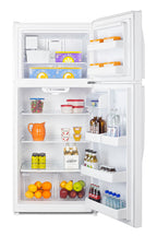 Accucold Full-size top mount refrigerator-freezer in white with icemaker (Model CTR18WIM)