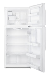 Accucold Full-size top mount refrigerator-freezer in white with icemaker (Model CTR18WIM)
