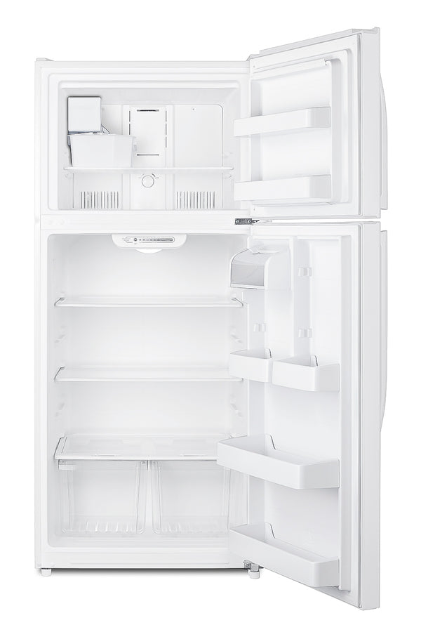 Accucold Full-size top mount refrigerator-freezer in white with icemaker (Model CTR18WIM)