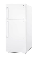 Accucold Full-size top mount refrigerator-freezer in white with icemaker (Model CTR18WIM)